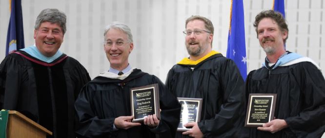 Southeast President Larry Lumbad stands with Greg Beckwith, Brian Boedigheimer and Steven Rossow