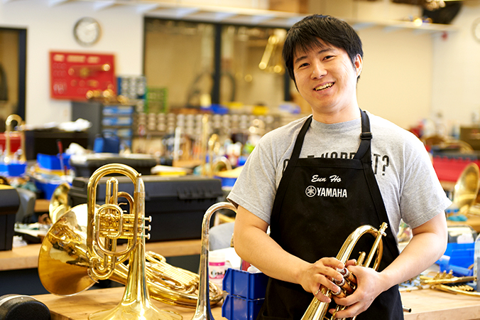 Student in BIR lab with instrument