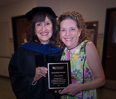 President Dorothy Duran poses with Mary Johnson