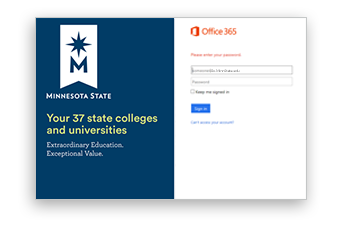 Office 365 Minnstate Login Window